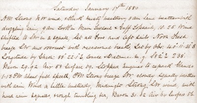 17 January 1880 journal entry